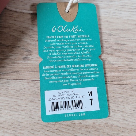 OluKai NU'A PI'O Sandals Womens Size 7 Ash Rose Wai Camo 20445-AVWQ - Picture 5 of 5